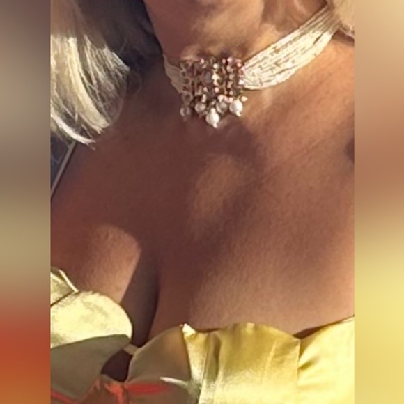 🎁 22K gold plated Kundan choker necklace  New Dehli India. Pearls and palki. - Picture 17 of 17